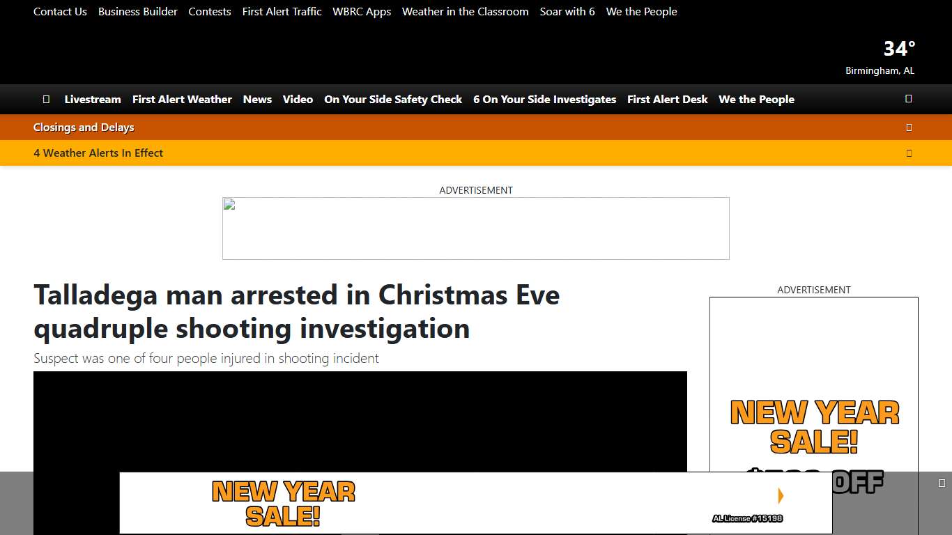 Talladega man arrested in Christmas Eve quadruple shooting investigation